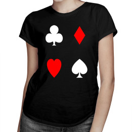 Playing Cards - trefl, pik, kier, karo - T-shirt pentru femei cu imprimeu