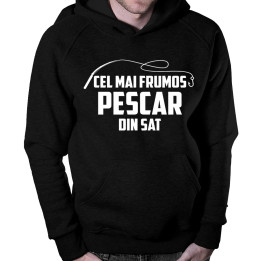 Cel mai frumos pescar din sat - bluză cu glugă