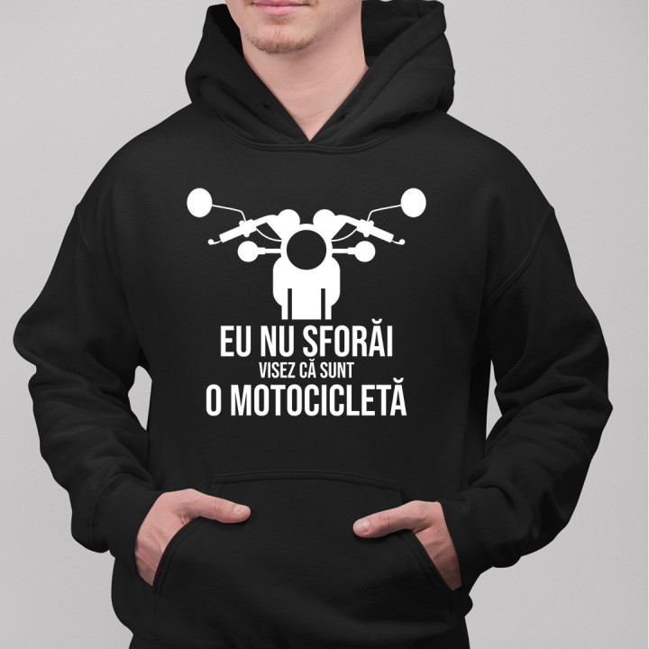 Eu nu sforăi. Visez că sunt o motocicletă - bluză cu glugă pentru bărbați
