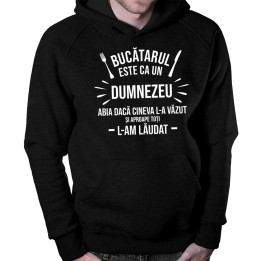 Bucătarul este ca un Dumnezeu - Bluză cu glugă pentru bărbați