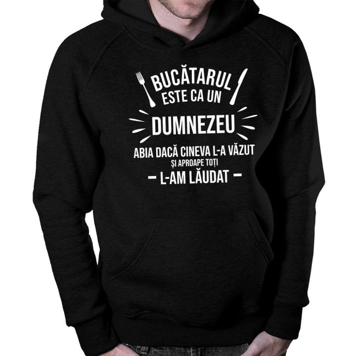 Bucătarul este ca un Dumnezeu - Bluză cu glugă pentru bărbați