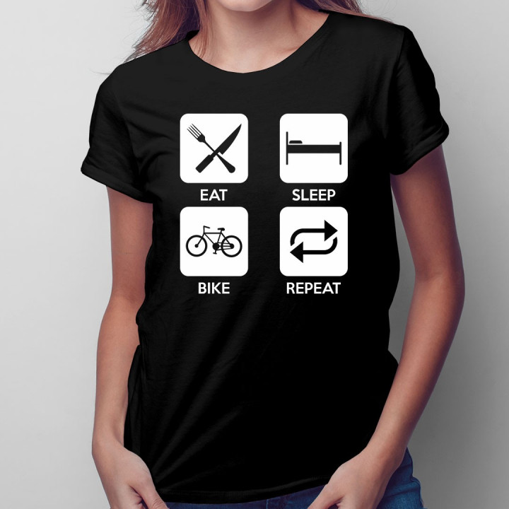 Eat sleep bike repeat - T-shirt pentru femei