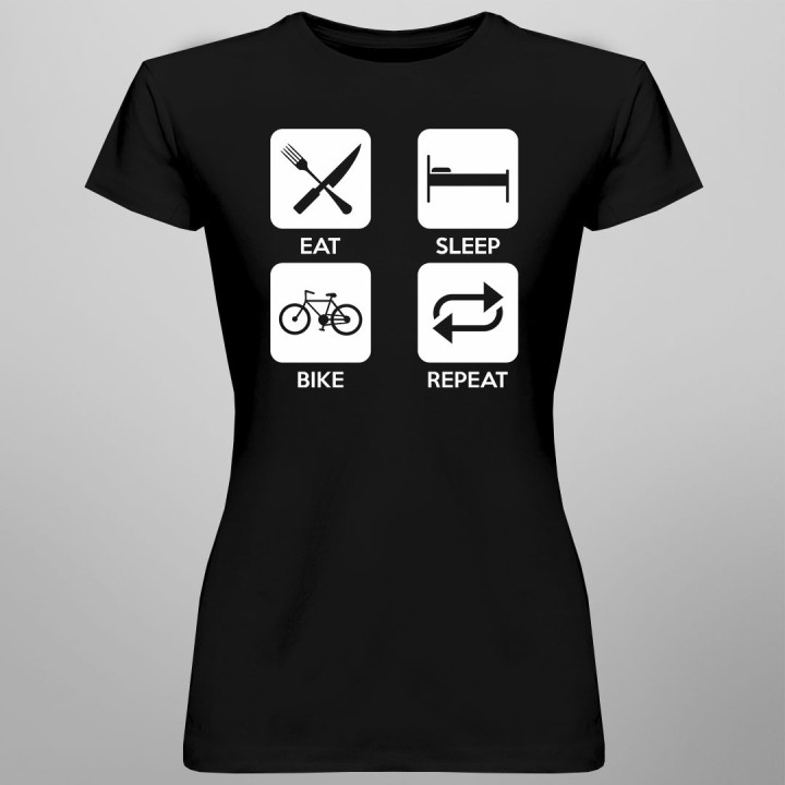 Eat sleep bike repeat - T-shirt pentru femei