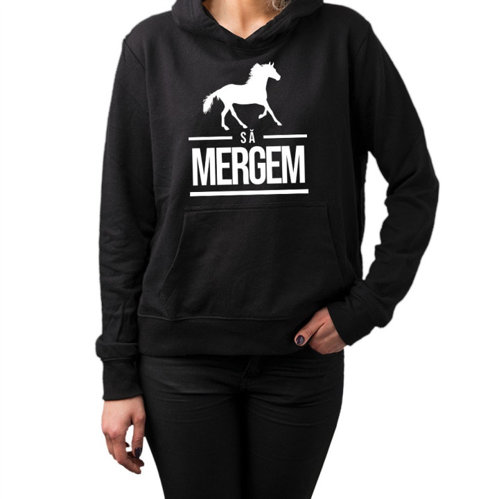 Să mergem - bluză cu glugă pentru femei