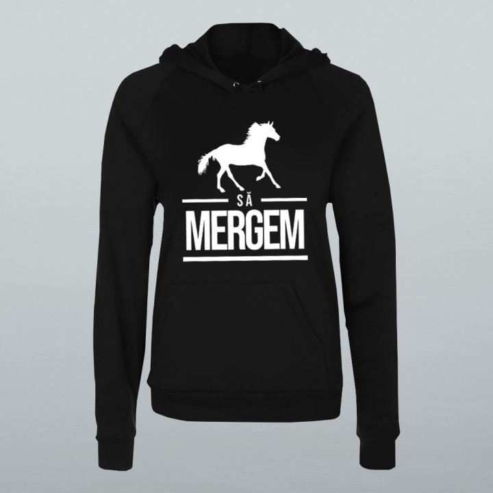Să mergem - bluză cu glugă pentru femei