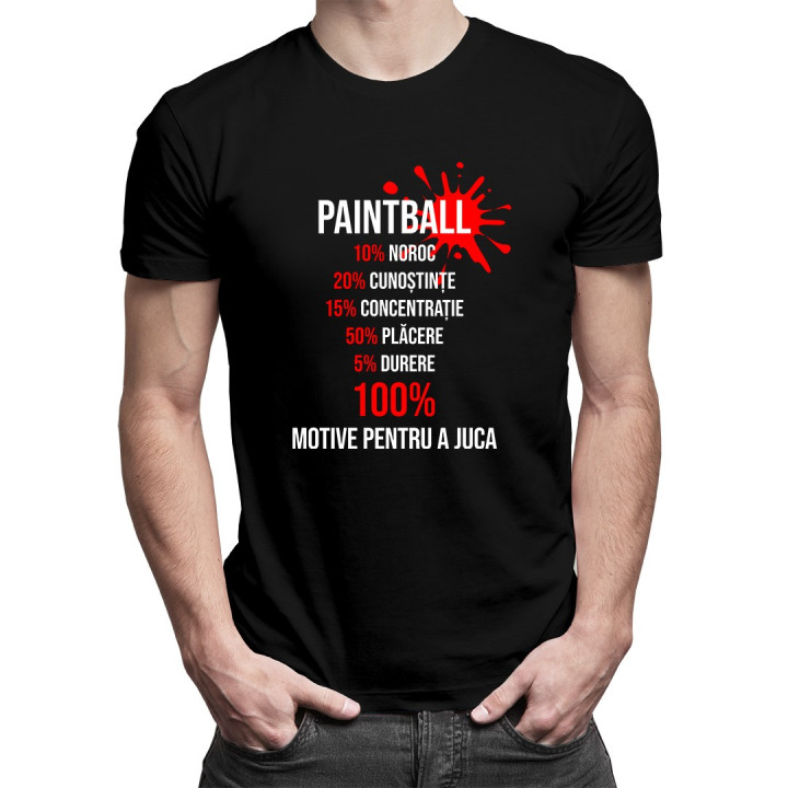 Paintball: 100% - T-shirt pentru bărbați cu imprimeu
