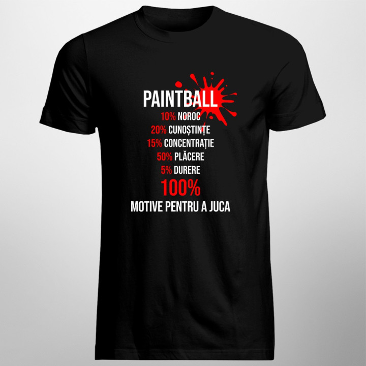 Paintball: 100% - T-shirt pentru bărbați cu imprimeu