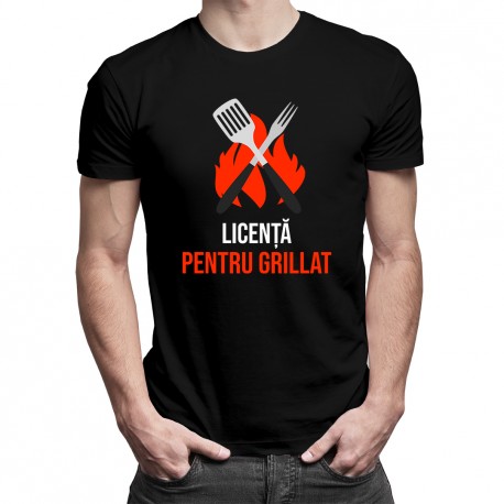 Licență pentru grillat - T-shirt pentru bărbați cu imprimeu