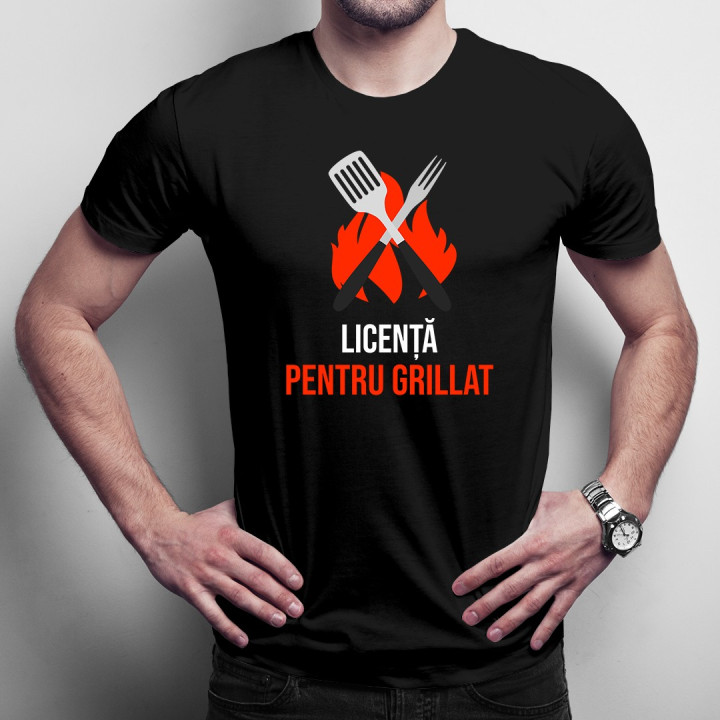 Licență pentru grillat - T-shirt pentru bărbați cu imprimeu