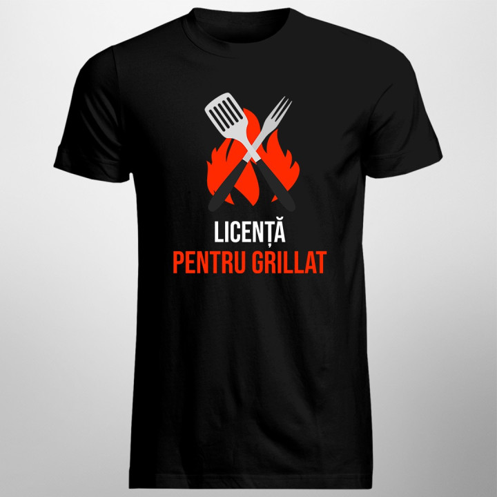 Licență pentru grillat - T-shirt pentru bărbați cu imprimeu