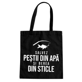 Salvez peștii din apă și berea din sticle - Geantă cu imprimeu