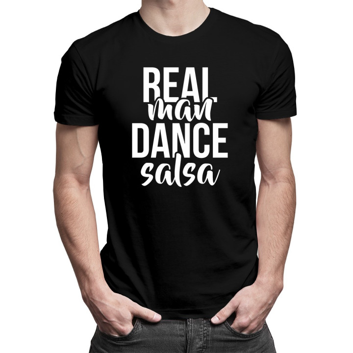 Real man dance salsa - T-shirt pentru bărbați cu imprimeu