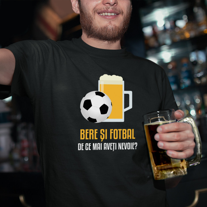 Bere și fotbal - de ce mai aveți nevoie? - tricou bărbătesc cu imprimeu