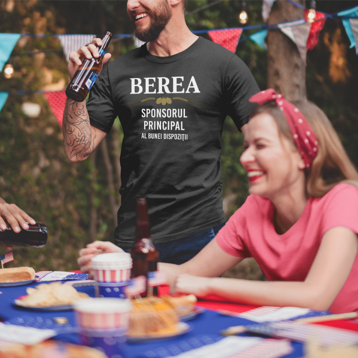Berea – sponsorul principal al bunei dispoziții - tricou bărbătesc cu imprimeu