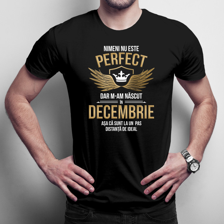 Nimeni nu este perfect, dar m-am născut în decembrie - T-shirt pentru bărbați