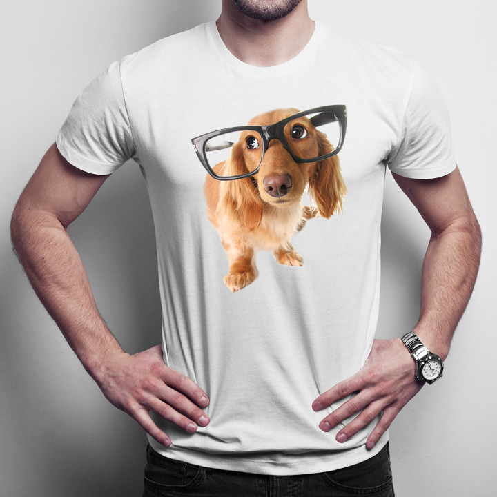 Catelus cu ochelari - T-shirt pentru bărbați