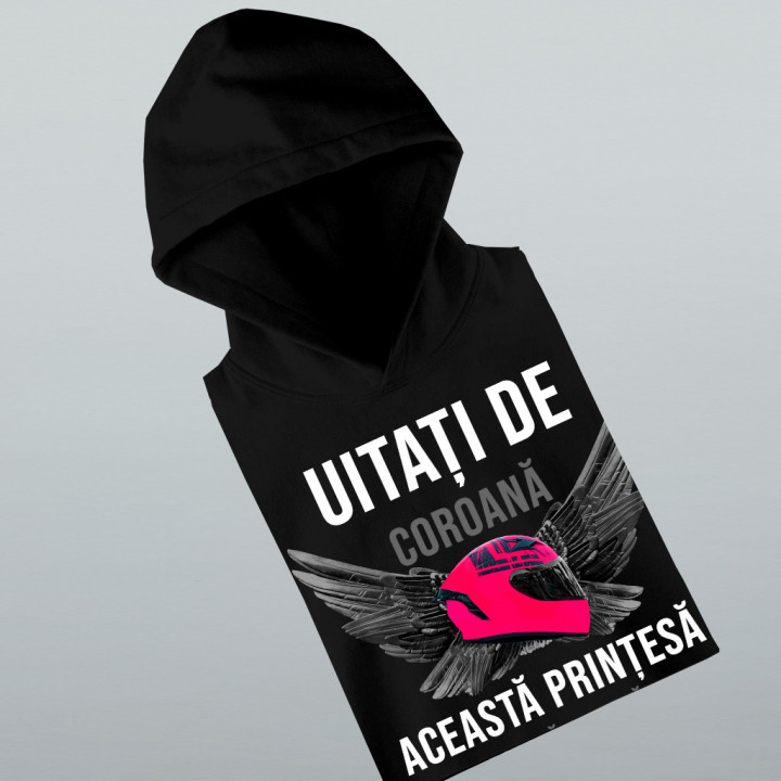 Uitați de coroană - această prințesă poartă o cască - bluză cu glugă pentru femei