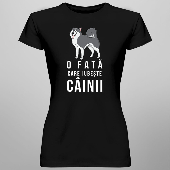 O fată care iubește câinii - T-shirt pentru femei