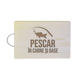 Pescar în carne şi oase - Tocător cu gravură