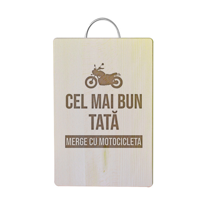 Cel mai bun tată merge cu motocicleta - Tocător cu gravură