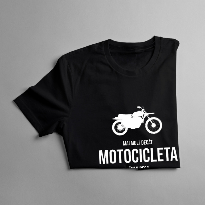 Mai mult decât motocicleta îmi iubesc doar soțul - tricou pentru femei cu imprimeu