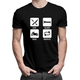 Eat sleep ride repeat - tricou pentru bărbați cu imprimeu