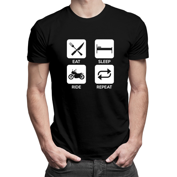 Eat sleep ride repeat - tricou pentru bărbați cu imprimeu