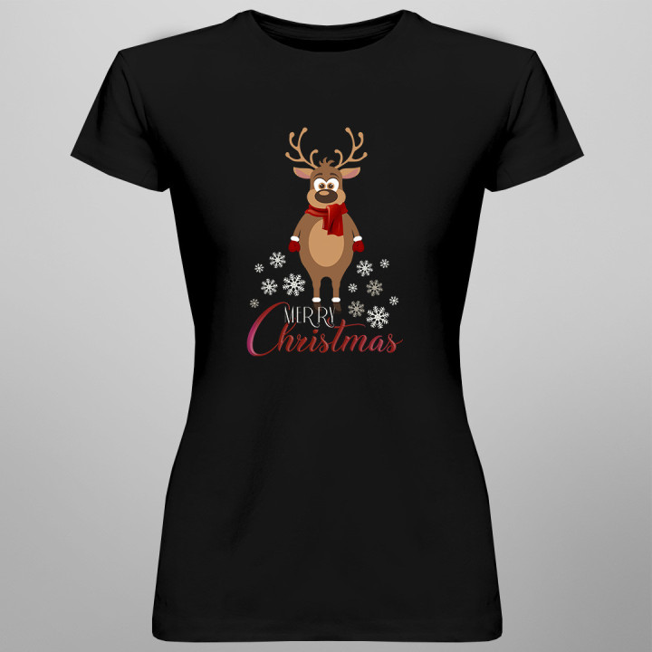 Merry Christmas - un ren - tricou pentru femei cu imprimeu