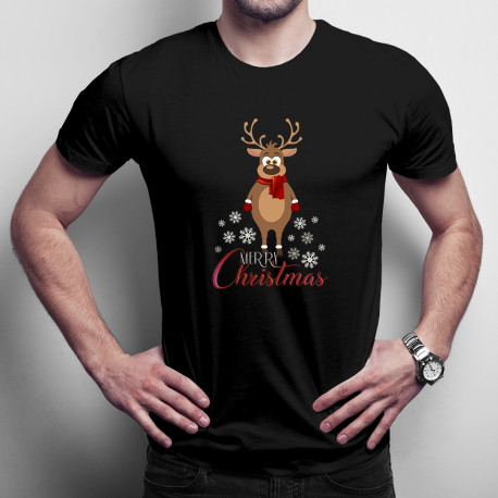 Merry Christmas - un ren- tricou pentru bărbați cu imprimeu