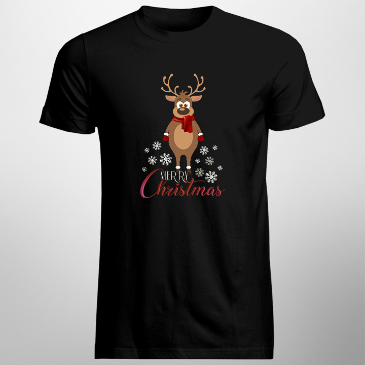 Merry Christmas - un ren- tricou pentru bărbați cu imprimeu