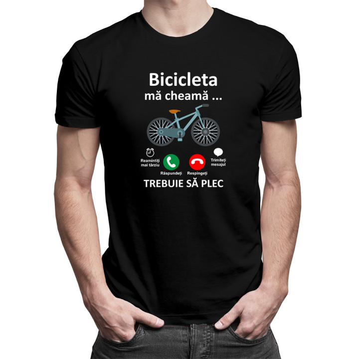 Bicicleta mă cheamă - trebuie să plec  -  tricou pentru bărbați cu imprimeu