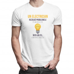 Un electrician rezolvă problemele - T-shirt pentru bărbați cu imprimeu