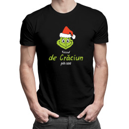 Tricoul de Crăciun prin casă-  tricou pentru bărbați cu imprimeu