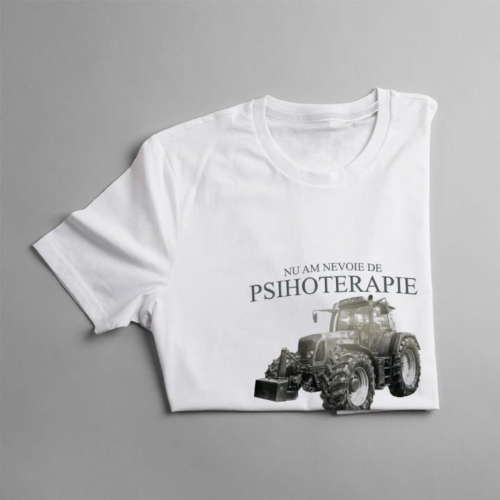 Nu am nevoie de psihoterapie, îmi ajunge un tractor - T-shirt pentru femei cu imprimeu