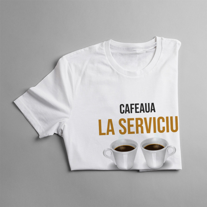 Cafeaua la serviciu aduce oamenii împreună  - T-shirt pentru bărbați cu imprimeu