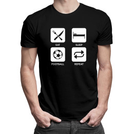 Eat Sleep Football Repeat -  tricou pentru bărbați cu imprimeu