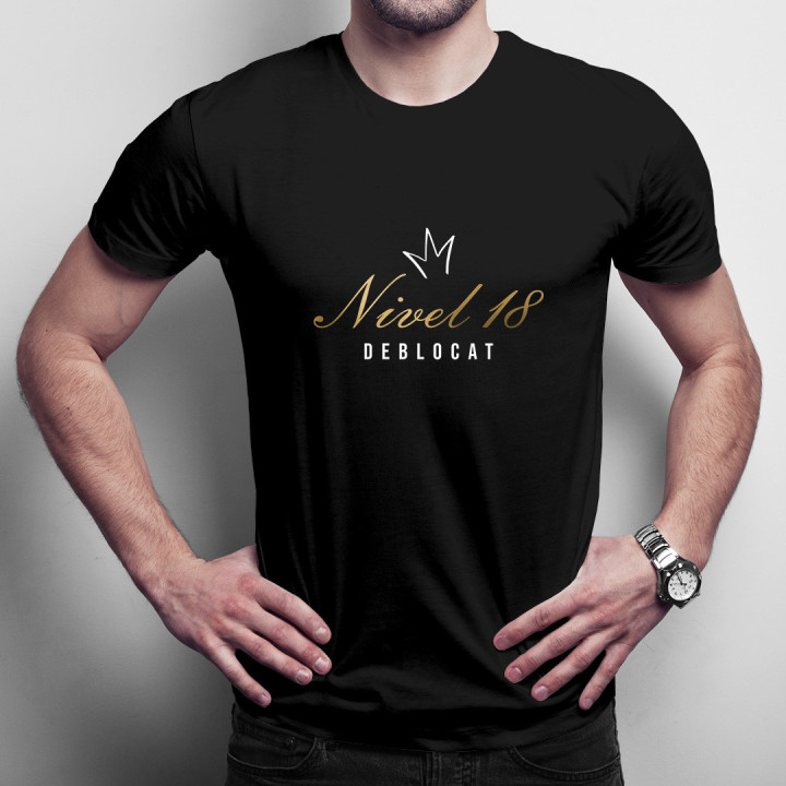 Nivel 18 deblocat -  tricou pentru bărbați cu imprimeu
