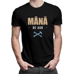 Mână de aur  -  tricou pentru bărbați cu imprimeu
