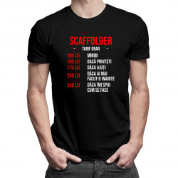 Scaffolder - tarif orar -  tricou pentru bărbați cu imprimeu