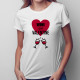 Wine is my valentine - T-shirt pentru femei cu imprimeu