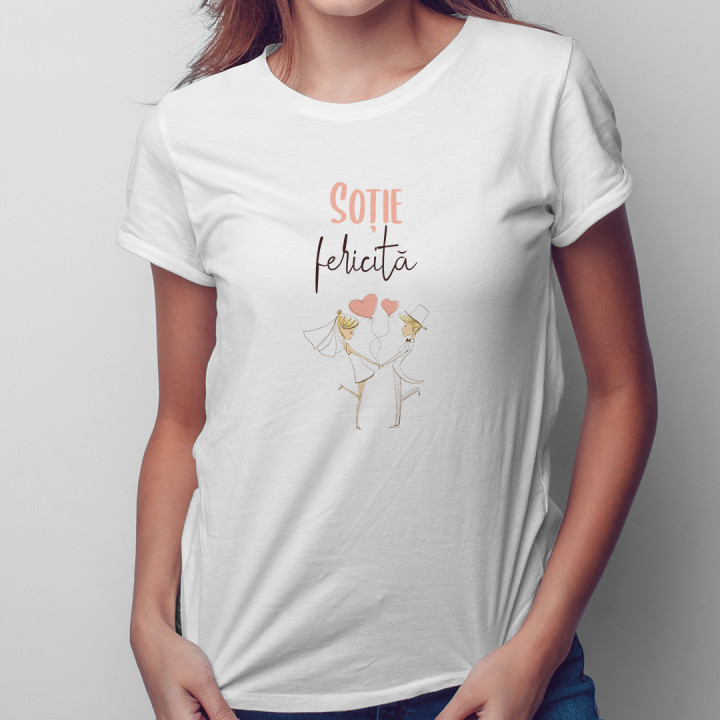 Soție fericită  - T-shirt pentru femei cu imprimeu