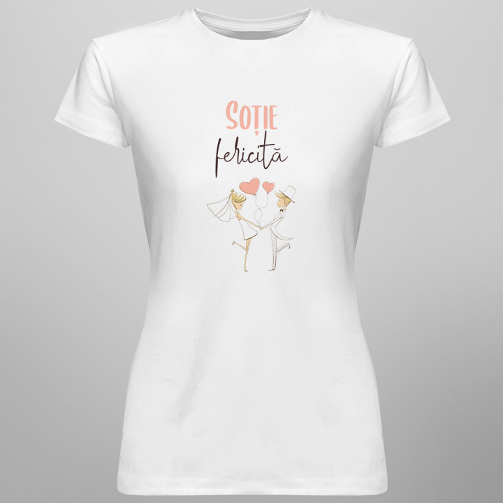 Soție fericită  - T-shirt pentru femei cu imprimeu