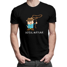 Soţul mătură -  tricou pentru bărbați cu imprimeu