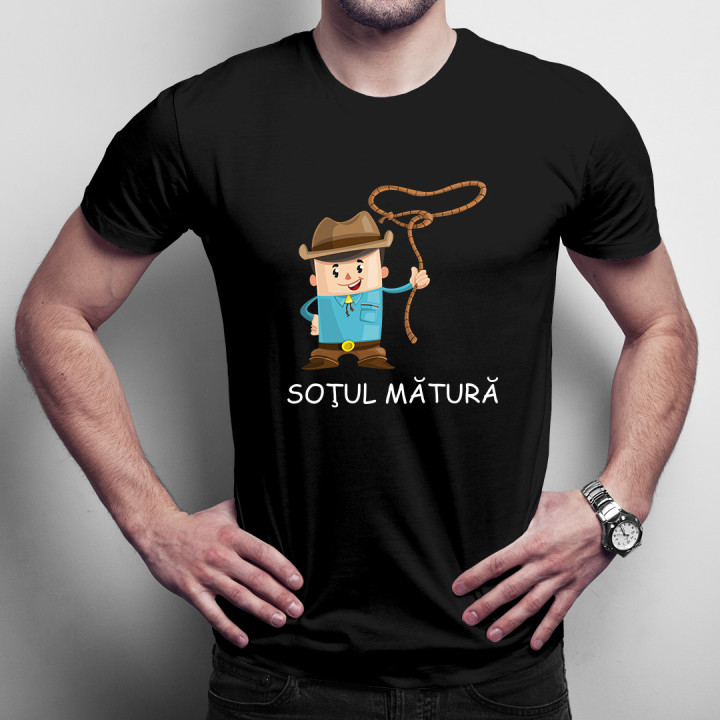 Soţul mătură -  tricou pentru bărbați cu imprimeu