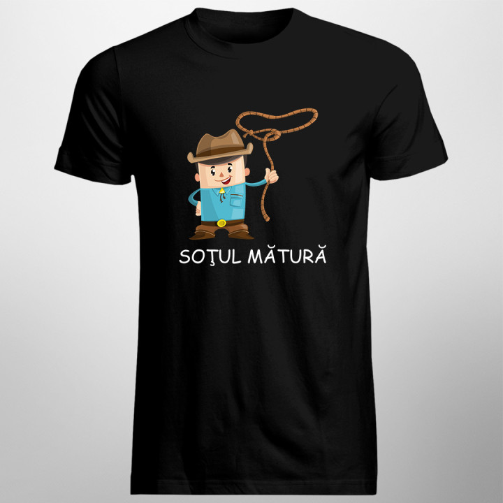 Soţul mătură -  tricou pentru bărbați cu imprimeu