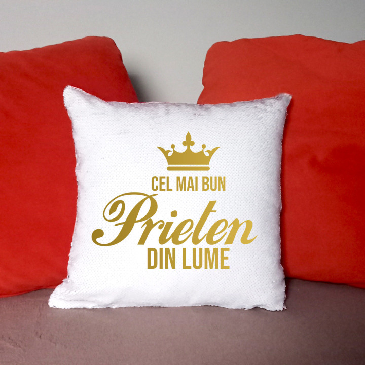 Cel mai bun prieten din lume - PERNĂ CU PAIETE