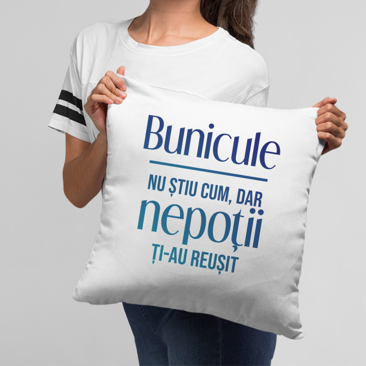 Bunicule, nu știu cum, dar nepoții ți-au reușit  - pernă