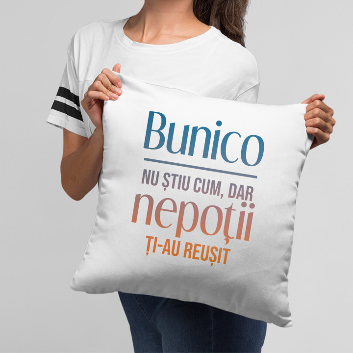 Bunicule, nu știu cum, dar nepoții ți-au reușit  - pernă