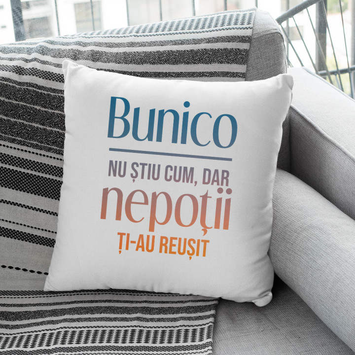 Bunicule, nu știu cum, dar nepoții ți-au reușit  - pernă