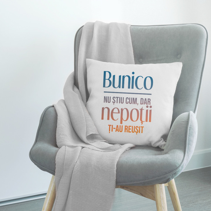 Bunicule, nu știu cum, dar nepoții ți-au reușit  - pernă